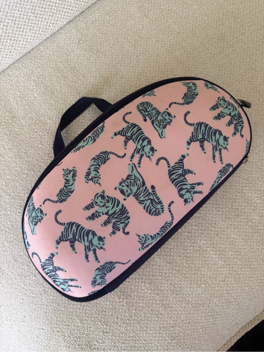 Pink Tiger Print Travel Bra Organizer Case